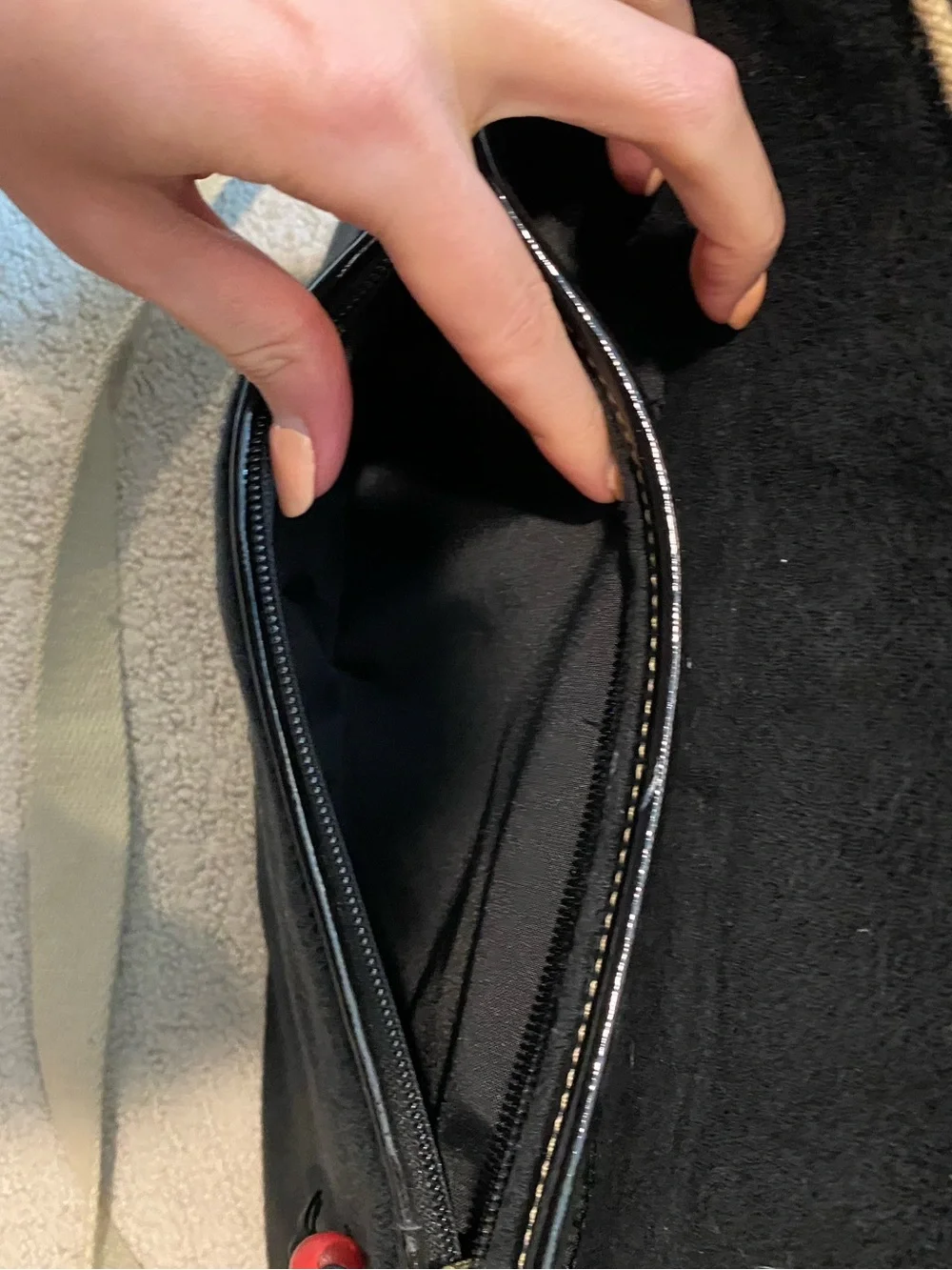 Juicy Couture Black Terrycloth Laptop Bag with Strawberry Patch